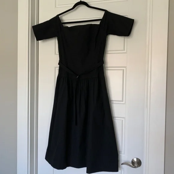 SEA New York Little Black Cocktail Dress off the Shoulder Linen/Cotton Sz 10 - Picture 9 of 16